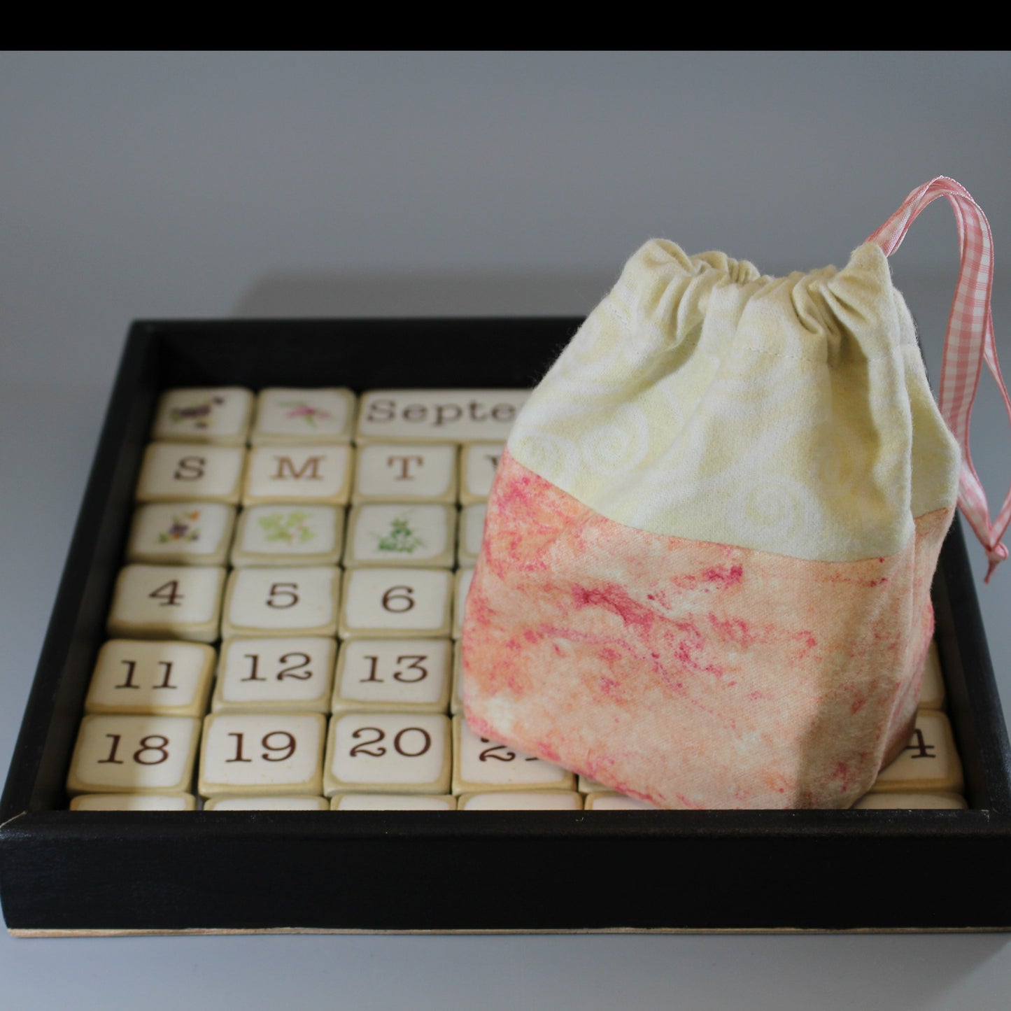 Forever Calendar - Magnetic with Wall Hanger plain wood coloured box