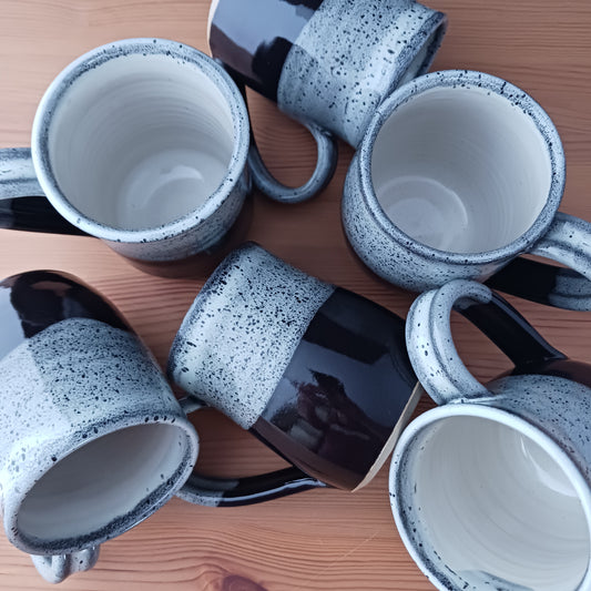 Black speckled mug collection